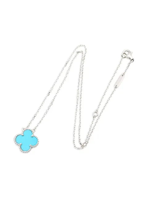 Van Cleef & Arpels Pre-Owned 2020s 18K white gold Alhambra turquoise necklace
