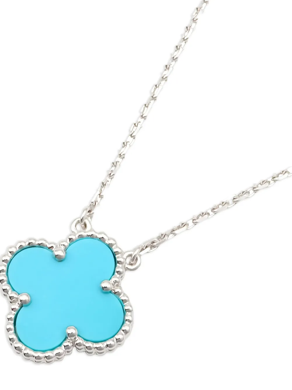 Van Cleef & Arpels Pre-Owned 2020s 18K white gold Alhambra turquoise necklace | Image 2