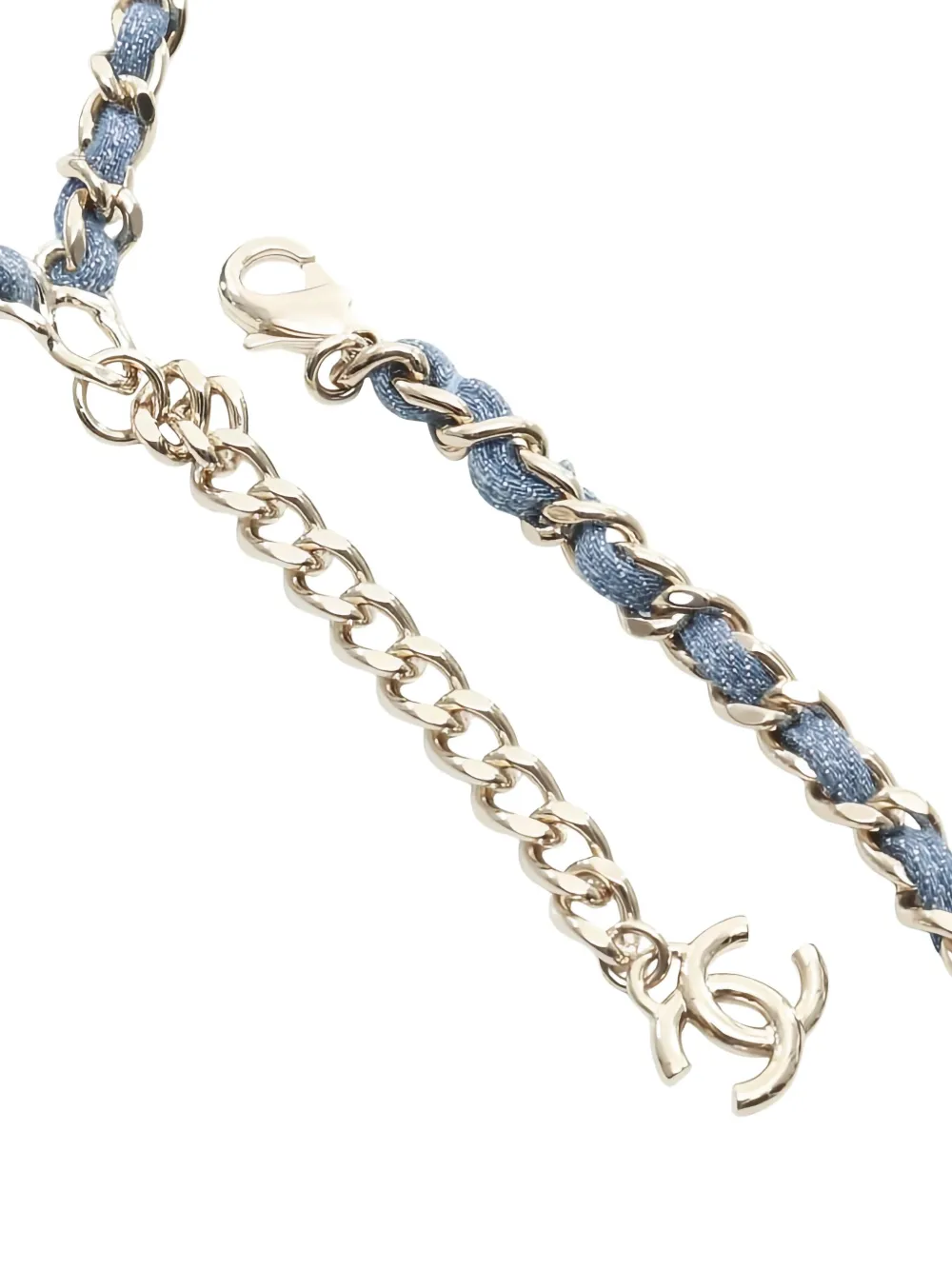 Pre-owned Chanel Coco Mark Chain Belt In Blue