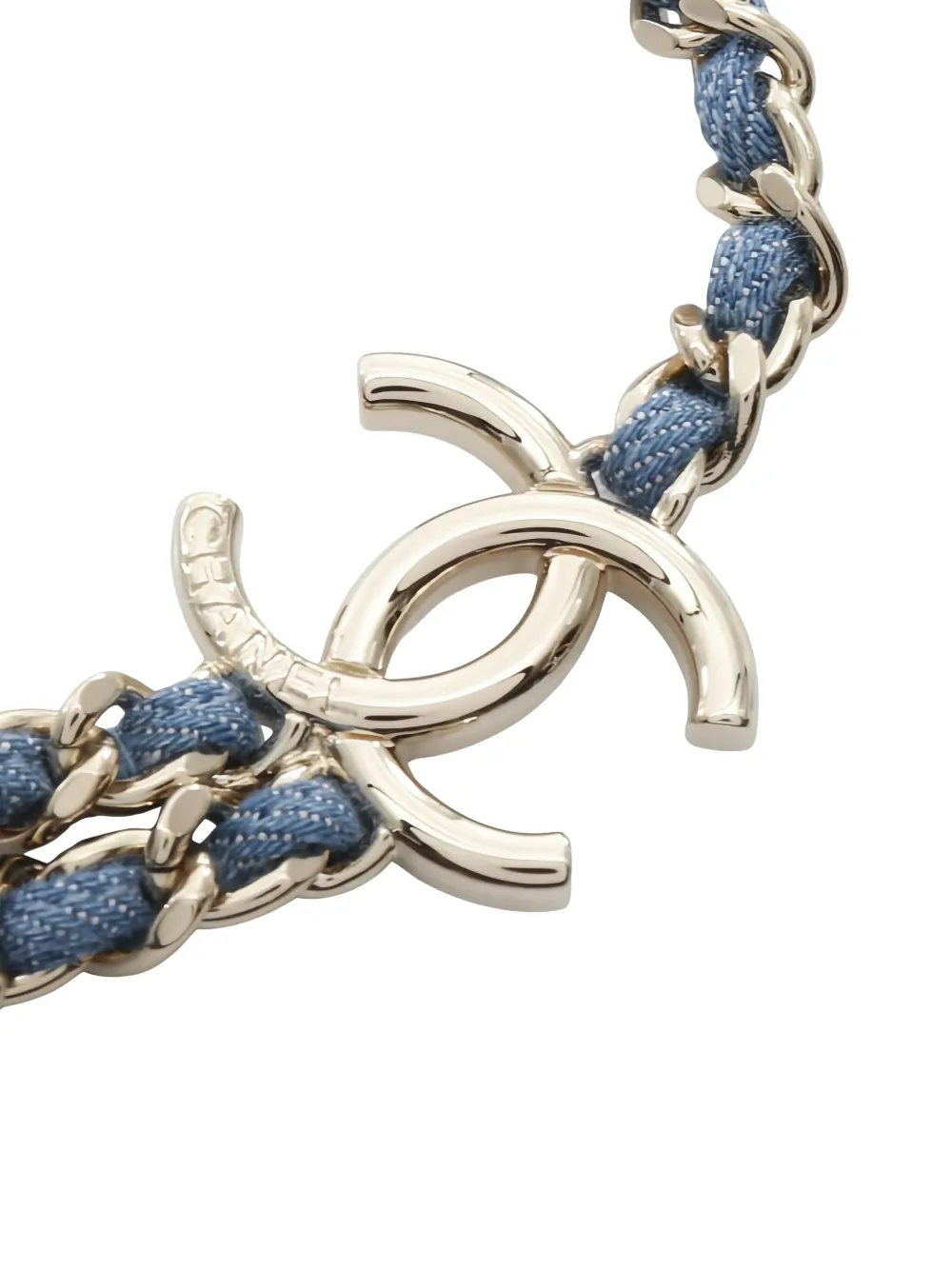 Pre-owned Chanel Coco Mark Chain Belt In Blue