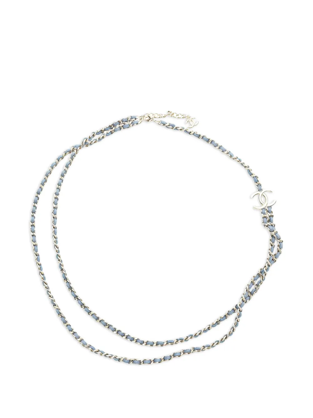Pre-owned Chanel Coco Mark Chain Belt In Blue
