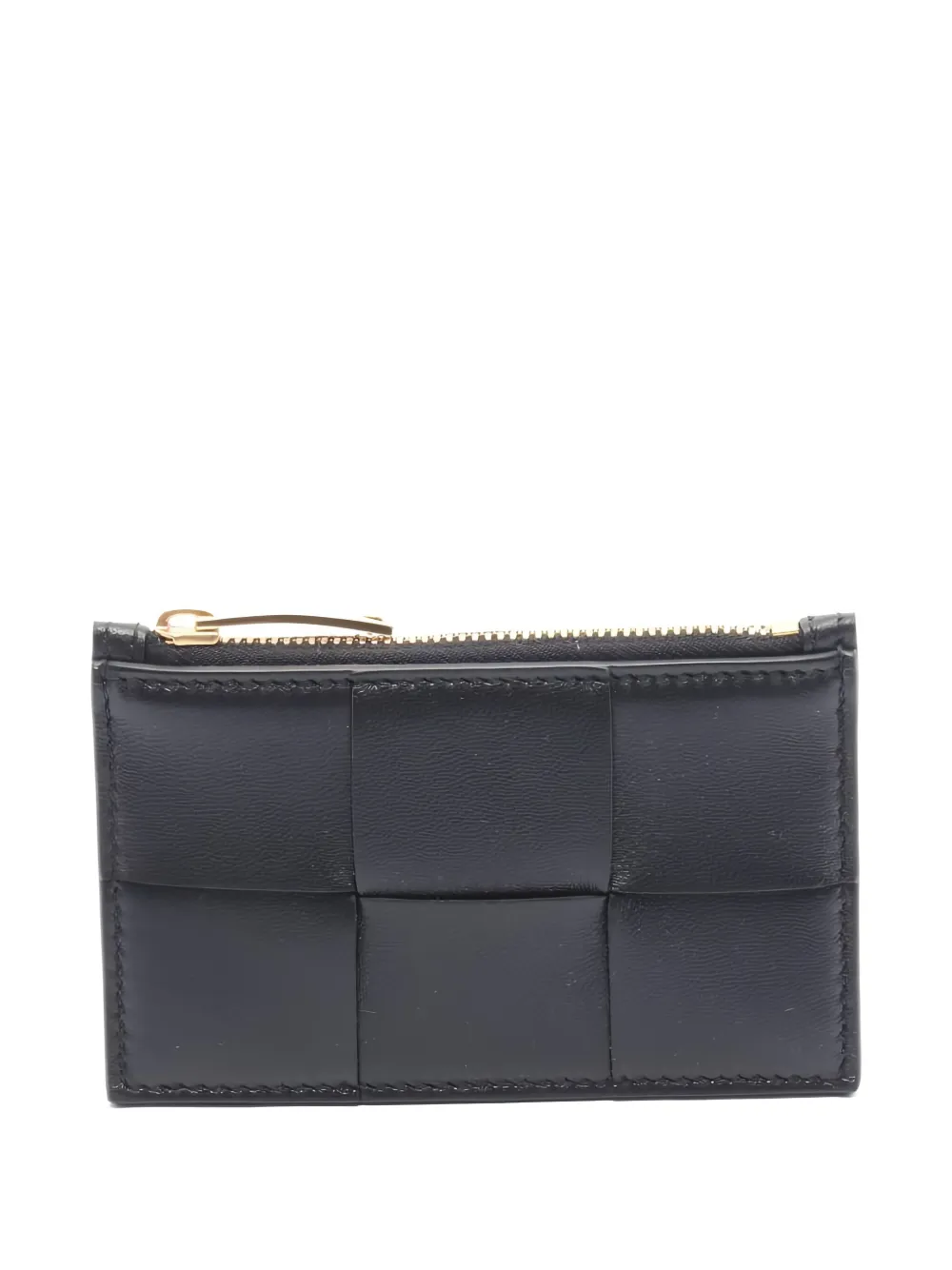 Pre-owned Bottega Veneta Maxi Intrecciato Coin Purse In Black