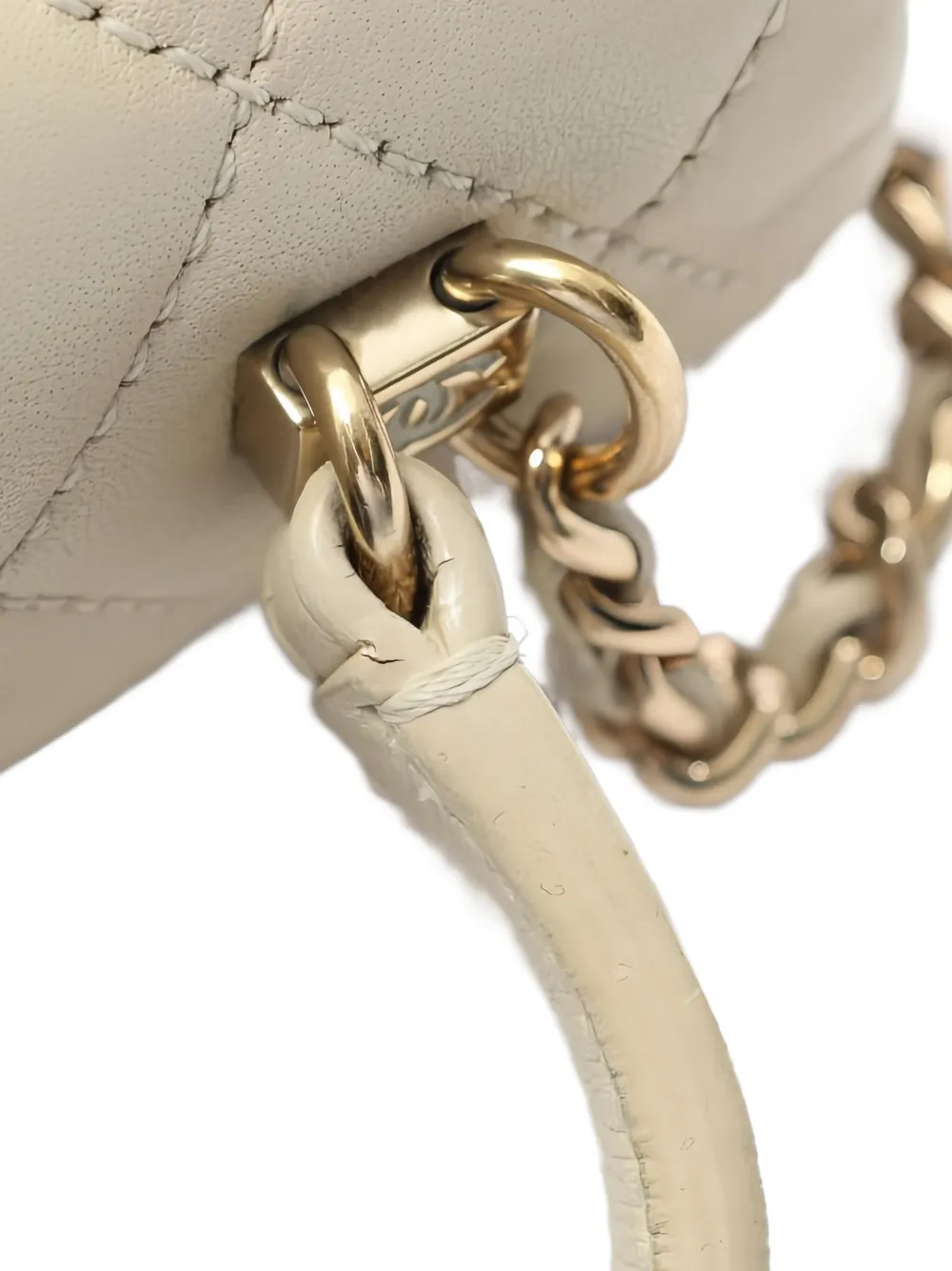 Pre-owned Chanel 2018 Matelasse Top-handle Cross Body Bag In Neutral