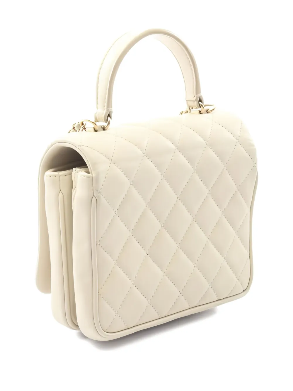 Pre-owned Chanel 2018 Matelasse Top-handle Cross Body Bag In Neutral