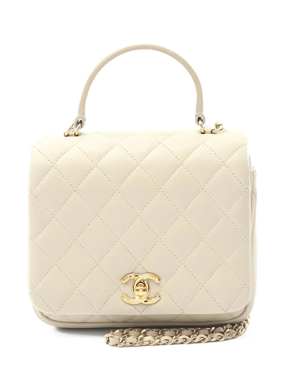 CHANEL Pre-Owned diamond-quilted two-way handbag | Neutrals | Image 1