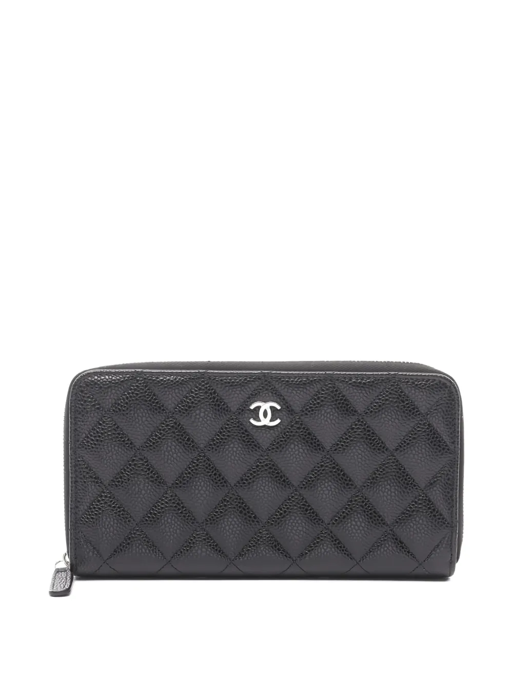 CHANEL Pre-Owned 2021s Matelassé zip wallet - ブラック CHANEL Pre-Owned 2021s Matelassé zip wallet - ブラック