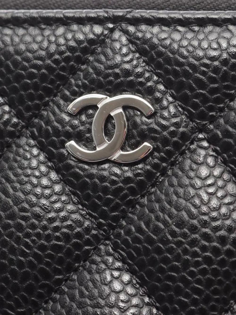 Pre-owned Chanel 2021s Matelassé Zip Wallet In Black