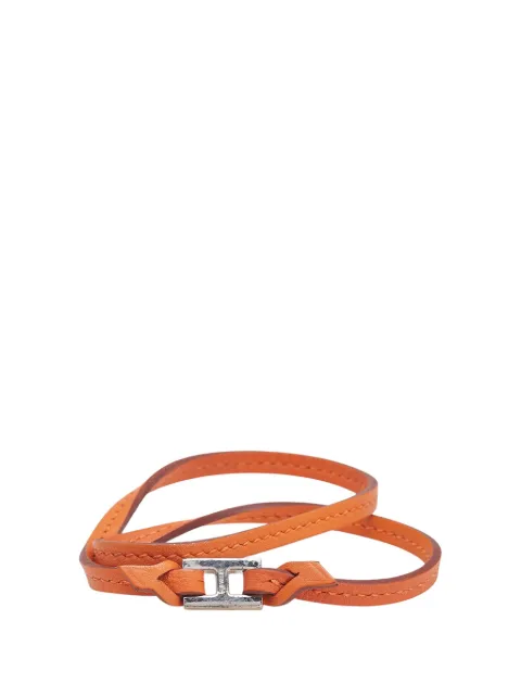 Hermès Pre-Owned 2000-2025 Leather H Logo Double Tour Bracelet costume bracelet