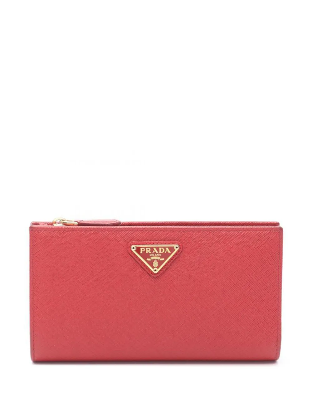Prada Pre-Owned triangle-logo bi-fold wallet | Red | Image 1