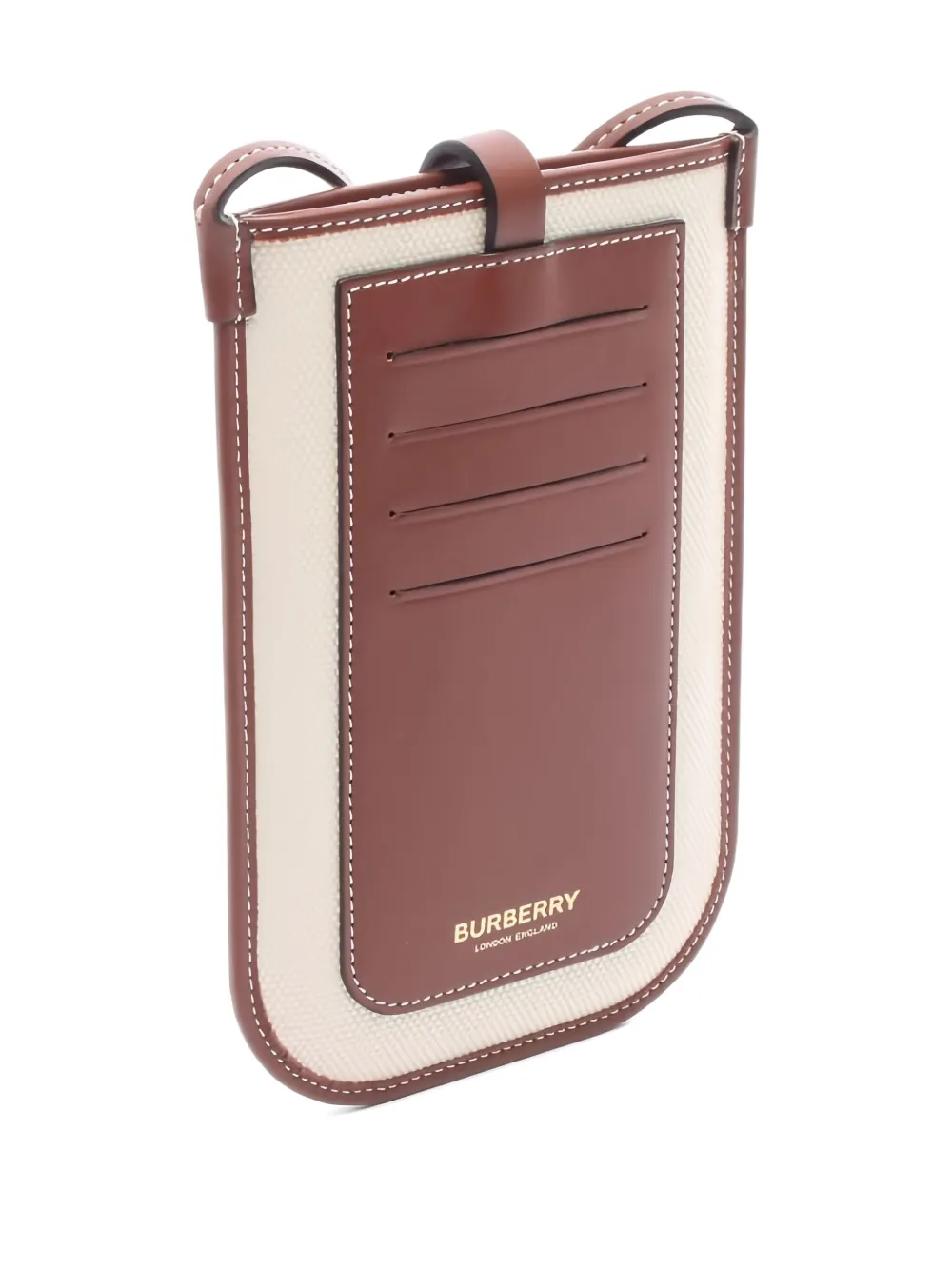 Pre-owned Burberry Anne Panelled Phone Holder In Brown