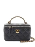 CHANEL Pre-Owned diamond-quilted two-way vanity bag - Black