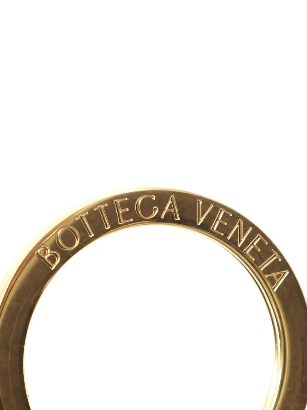 Pre-owned Bottega Veneta 2020s Intrecciato Leather Keyring In Gold