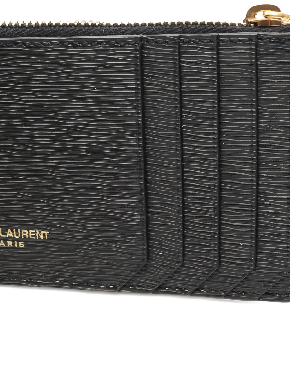 Pre-owned Saint Laurent Fragment Leather Wallet In Black