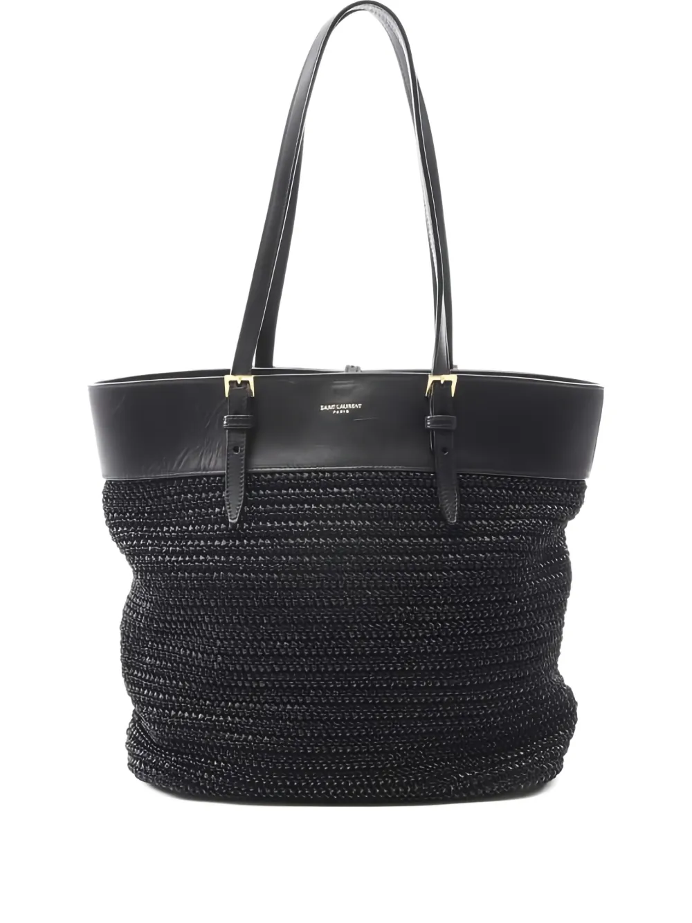 Saint Laurent Pre-Owned 2000s straw leather shoulder bag | Black | Image 1