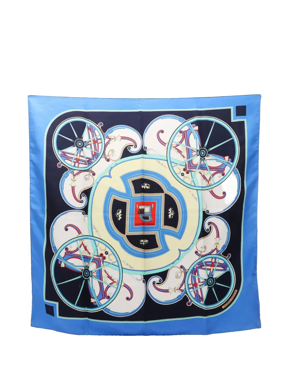 Hermès Pre-Owned 2000s Washington's Carriage printed scarf | Blue | Image 1