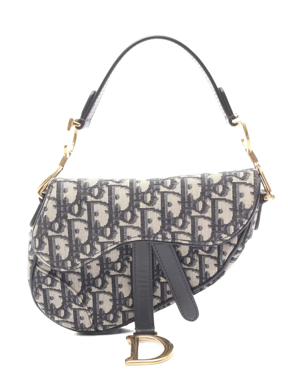 Pre-owned Dior Oblique Saddle Bag In Blue