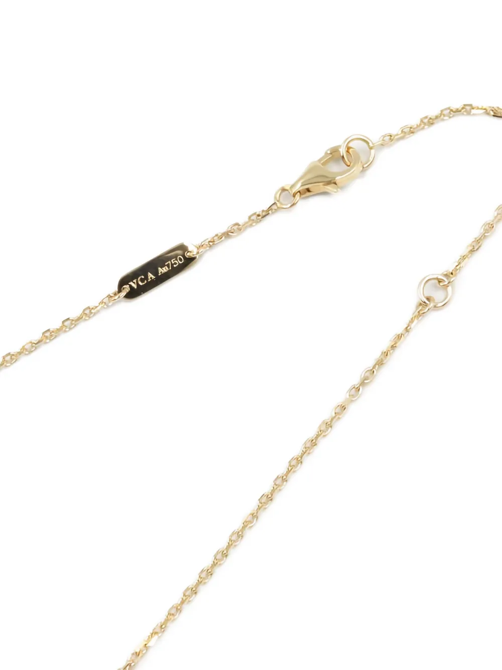 Pre-owned Van Cleef & Arpels 18k Yellow Gold Alhambra Carnelian Necklace
