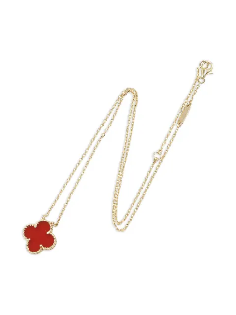 Van Cleef & Arpels Pre-Owned 18K yellow gold Alhambra carnelian necklace