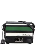 Prada Pre-Owned 2000-2025 Saffiano Righe Sound Lock crossbody bag - Black