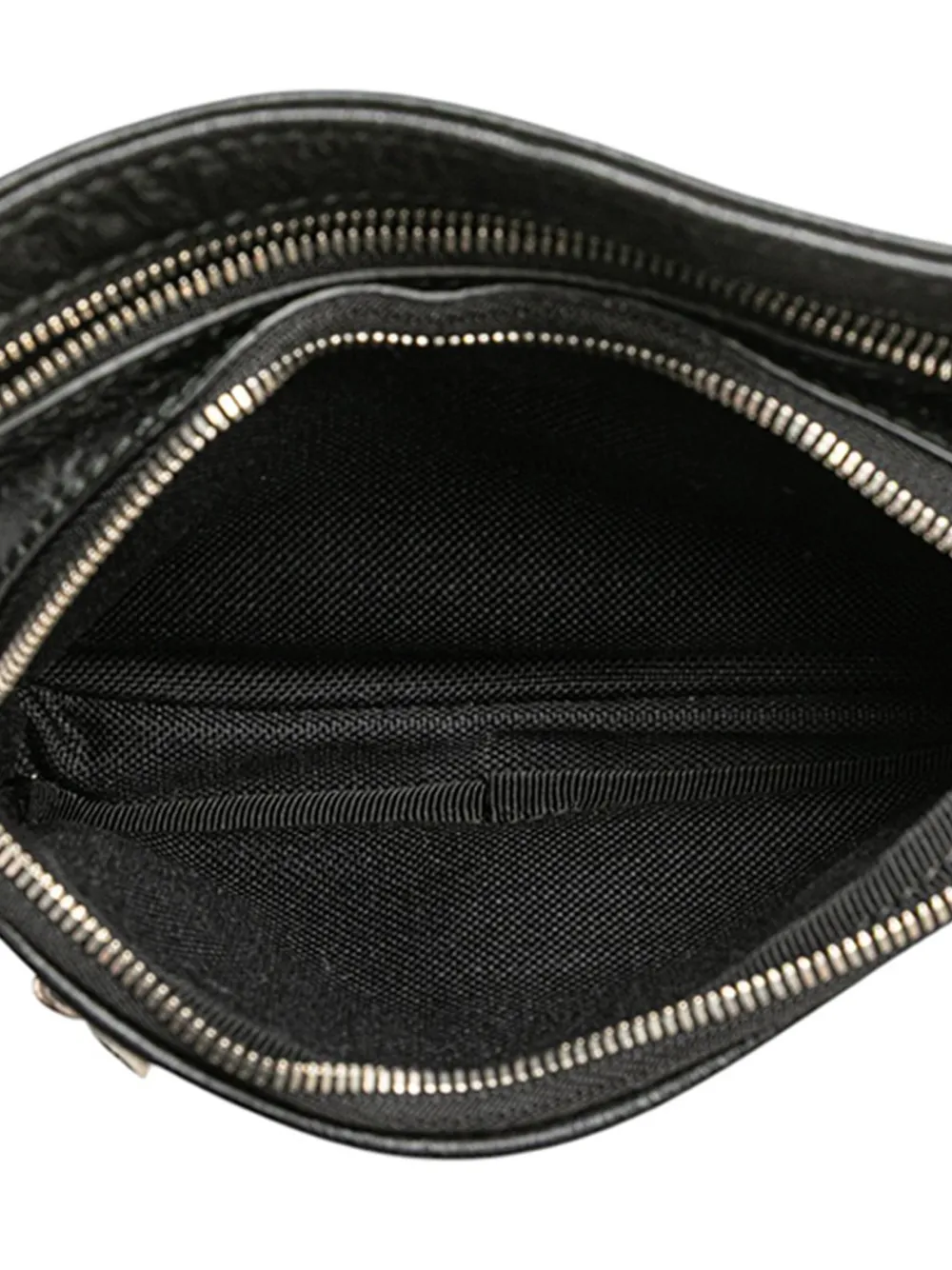 Pre-owned Gucci 2000-2015 Calfskin Morpheus Double Zip Belt Bag In Black
