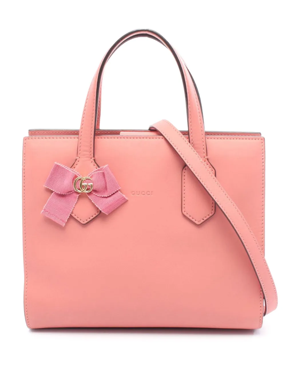 Gucci Pre-Owned 2016-2025 Leather GG Ribbon satchel - ピンク Gucci Pre-Owned 2016-2025 Leather GG Ribbon satchel - ピンク