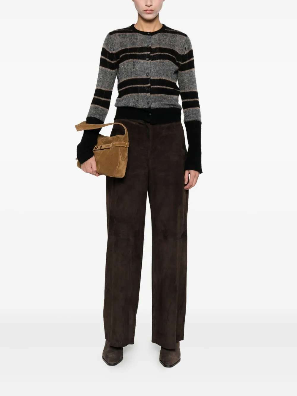 Via Masini 80 High waist broek - Bruin