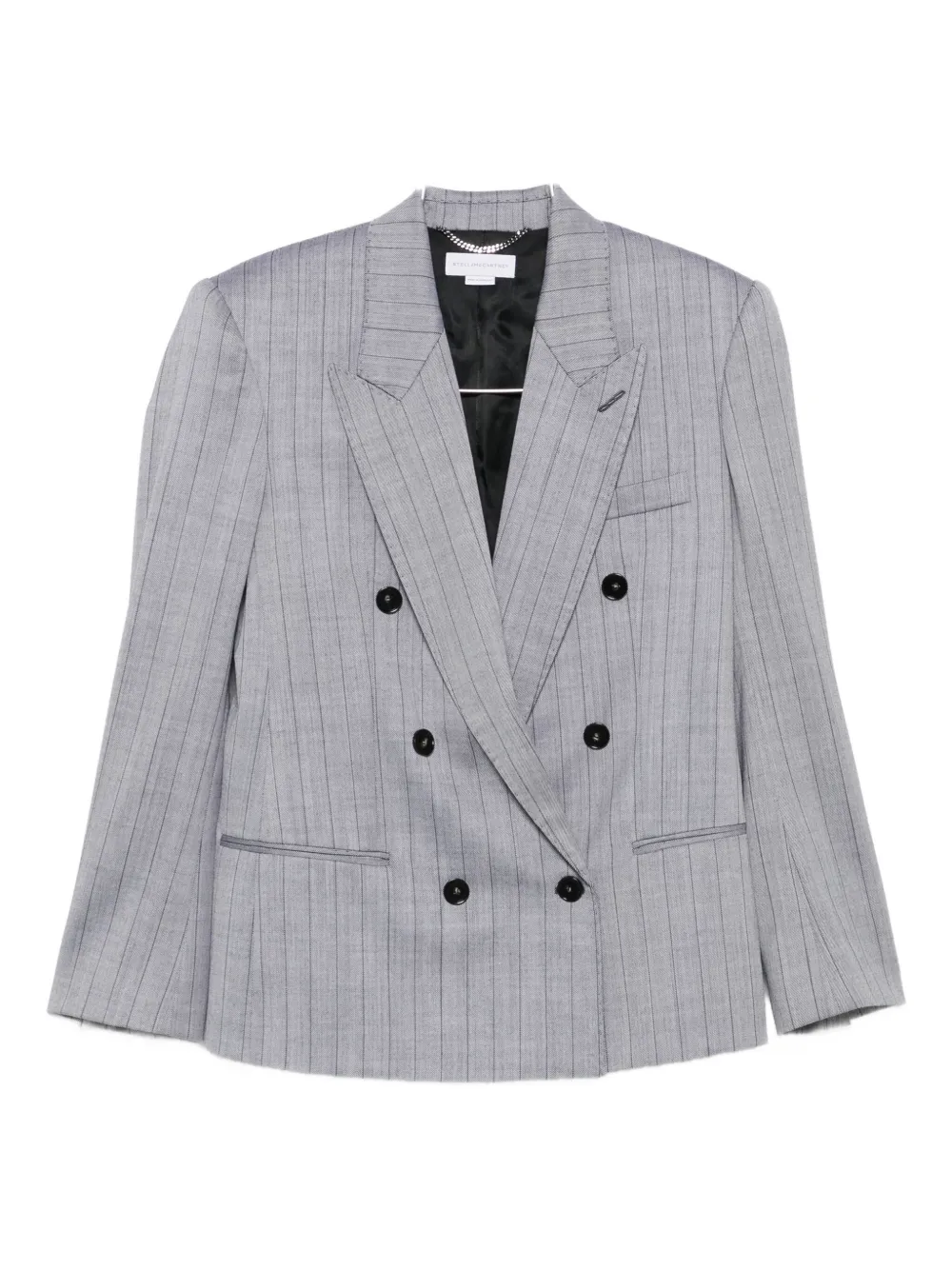 Stella Mccartney Double-breasted Wool Jacket Notched Lapels In Gray