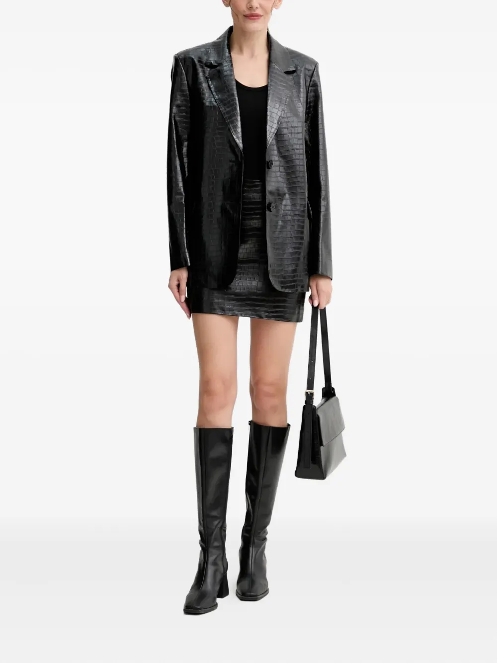 Isabelle Blanche crocodile-embossed button-up blazer | Blazers | Image 2