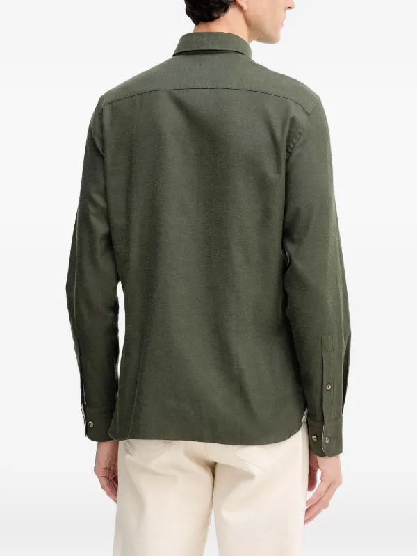 hackett dress shirts Hackett Flannel Multi Trim Long Sleeve Shirt Green M men