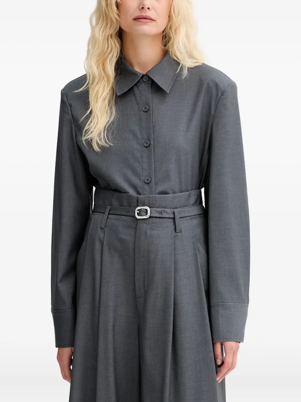 Isabelle Blanche camisa con cuello | gris | Image 1