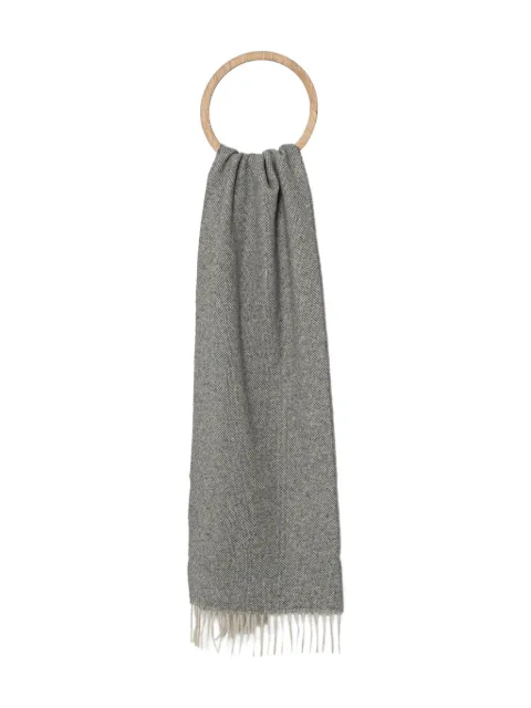 Hackett fringed-edges scarf
