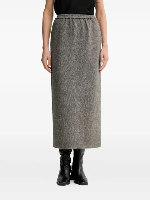 Isabelle Blanche herringbone elasticated-waist maxi skirt