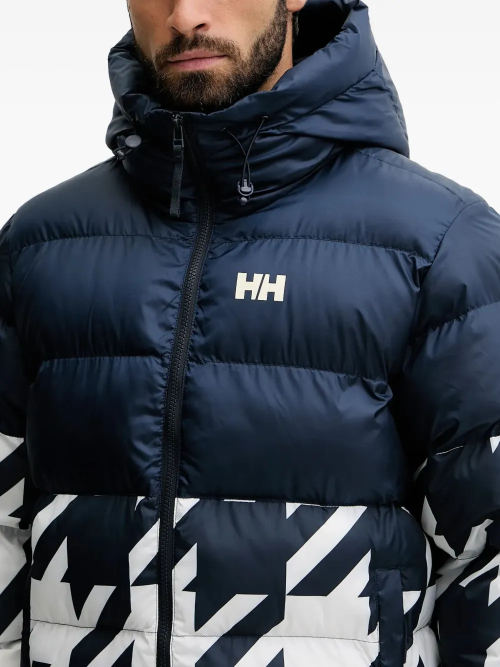 Helly Hansen Oslo donsjack met grafische print Blauw