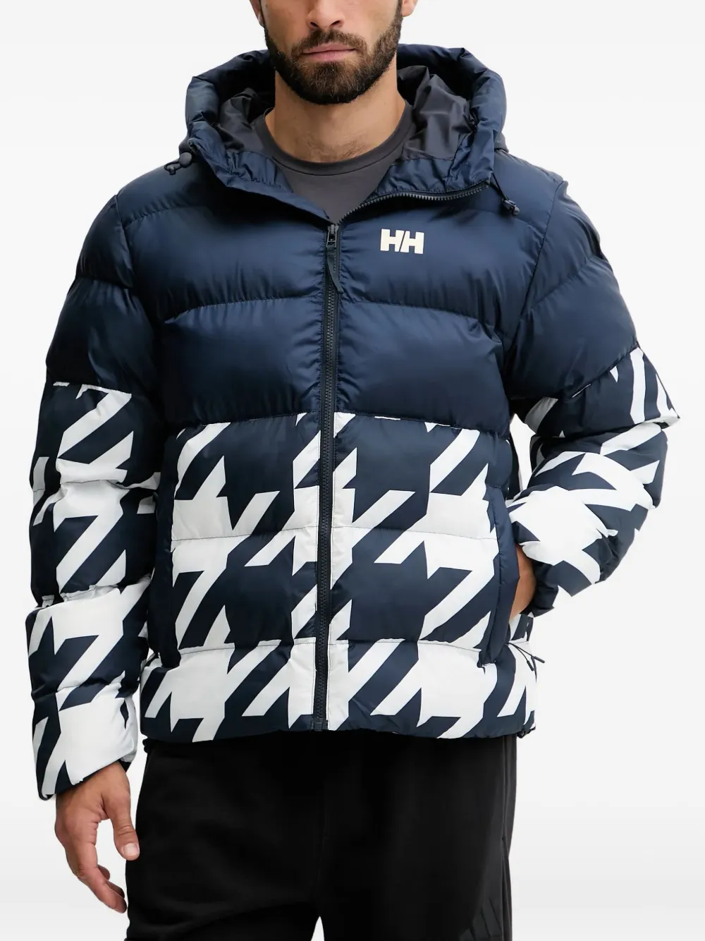 Helly Hansen Oslo graphic-print puffer jacket | bleu | Image 1