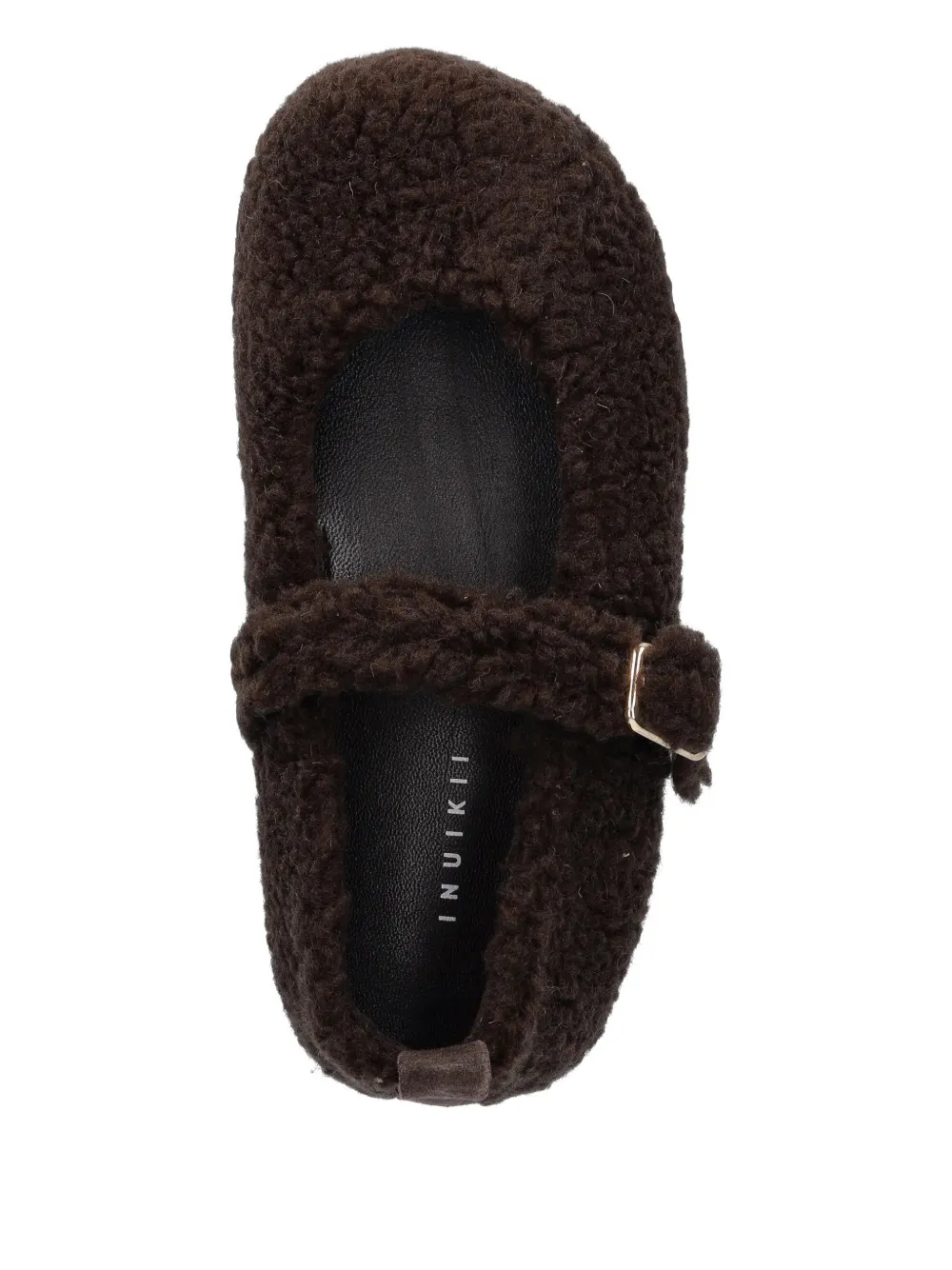 Inuikii Molly Curly ballerina's met gesp Bruin