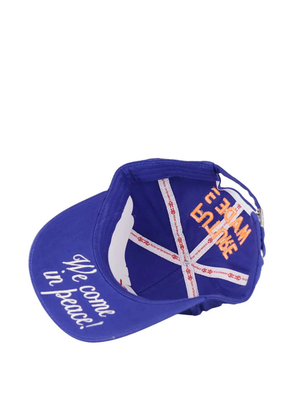 Walter Van Beirendonck We Come In Peace Cap In Blue