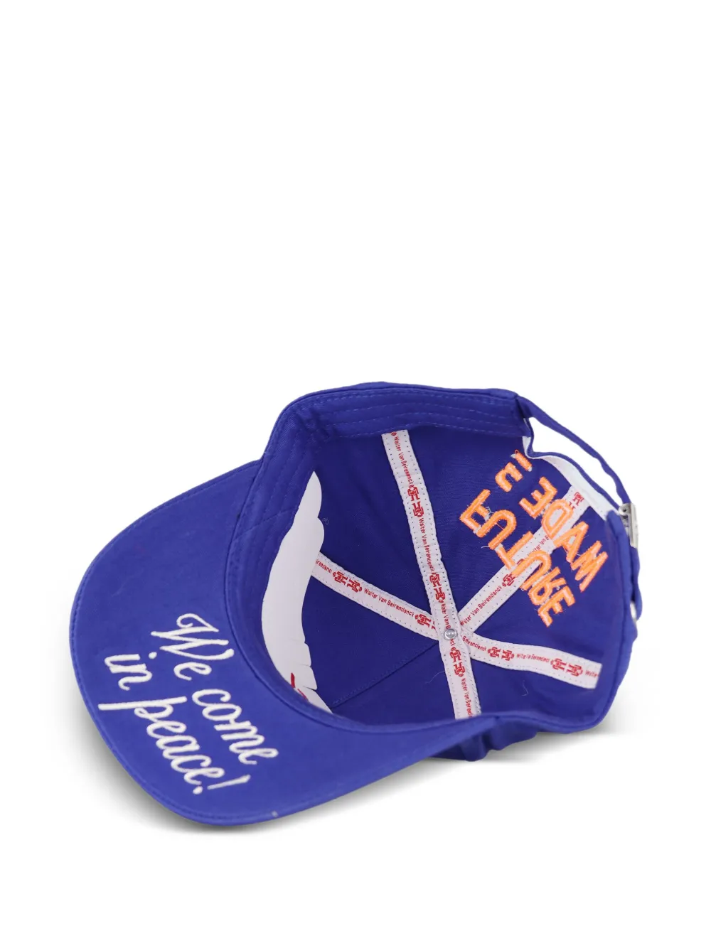 Walter Van Beirendonck Pet met tekst Blauw