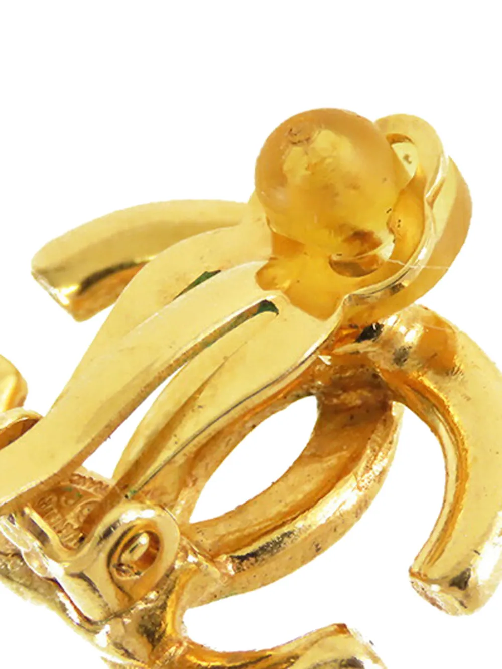 CHANEL Pre-Owned 2001 Gold Plated CC Clip on Earrings costume earrings | Image 2