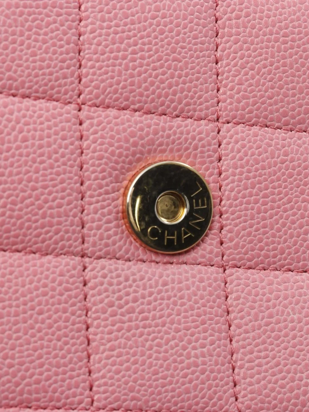 Pre-owned Chanel 2021-2025 Mini Quilted Caviar Cc Messenger Flap Crossbody Bag In Pink