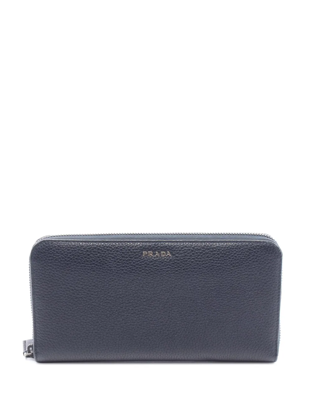 Pre-owned Prada 2000-2025 Vitello Daino Zip Around Wallet Long Wallets In Blue