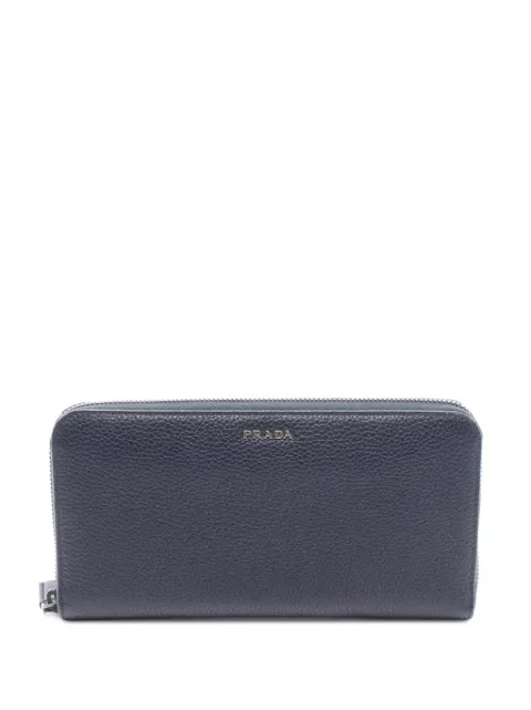 Prada Pre-Owned 2000-2025 Vitello Daino Zip Around Wallet long wallets