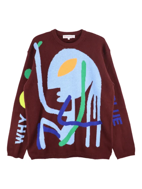 Walter Van Beirendonck Why Be Blue Sweater in Brown