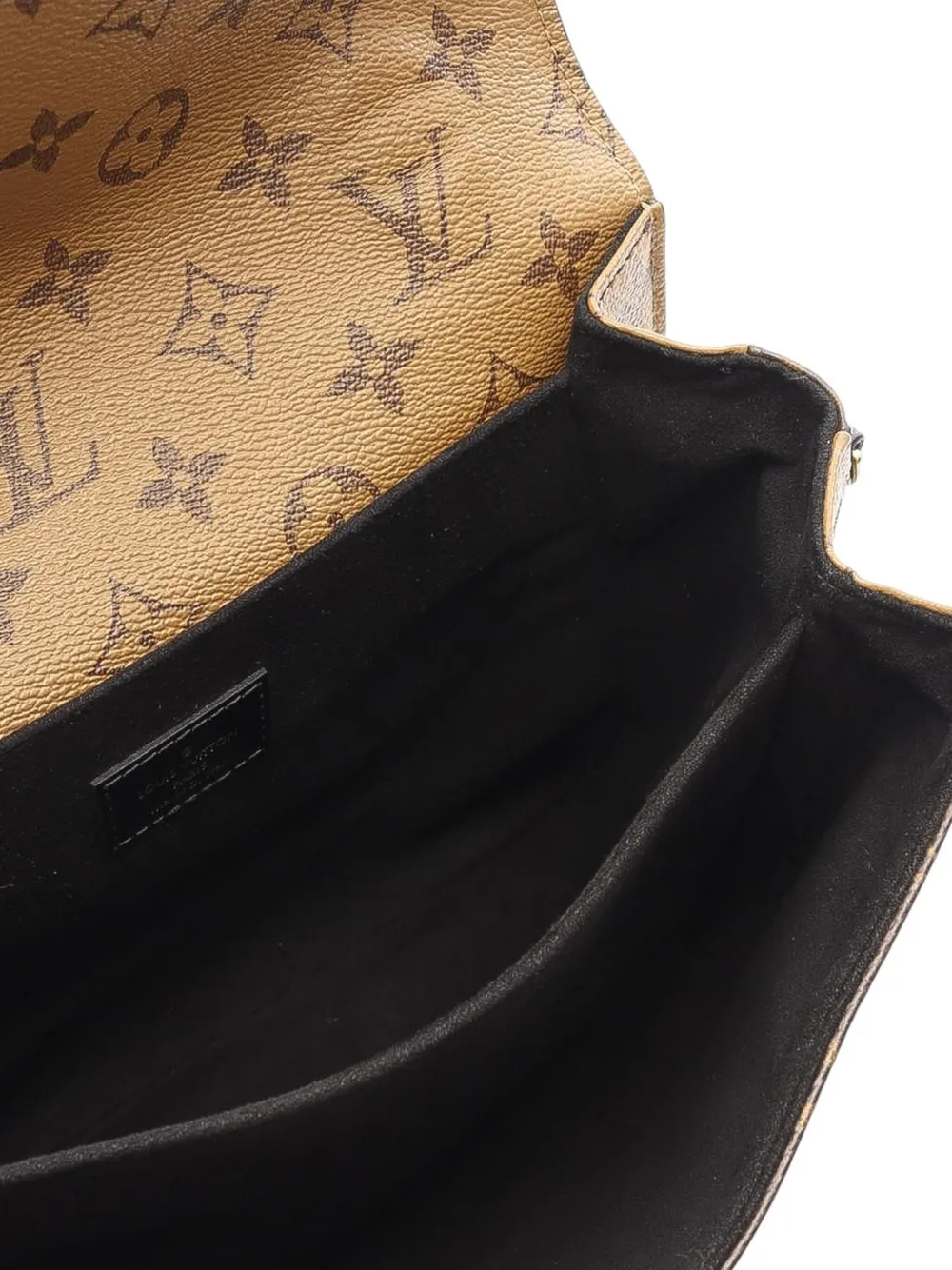 Pre-owned Louis Vuitton 2021 Monogram Reverse Pochette Metis Satchel In Brown