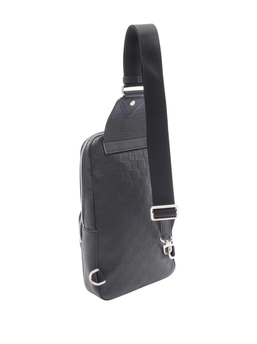 Pre-owned Louis Vuitton 2018 Damier Infini Avenue Sling Crossbody Bag In Black