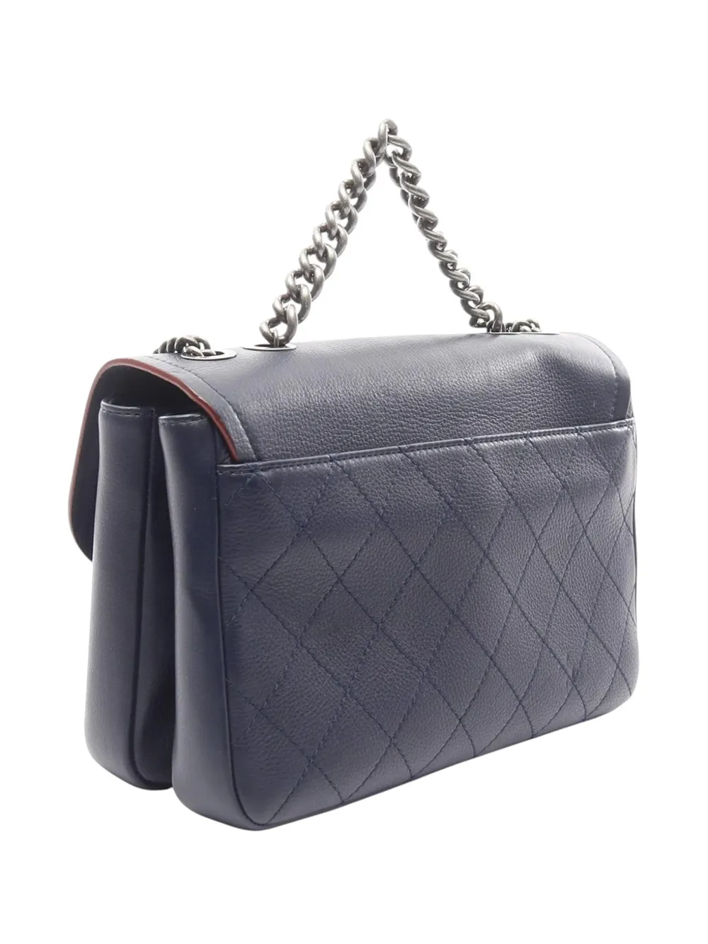 Pre-owned Chanel 2018 Paris Greece Calfskin Archi Chic Flap Satchel In Blue