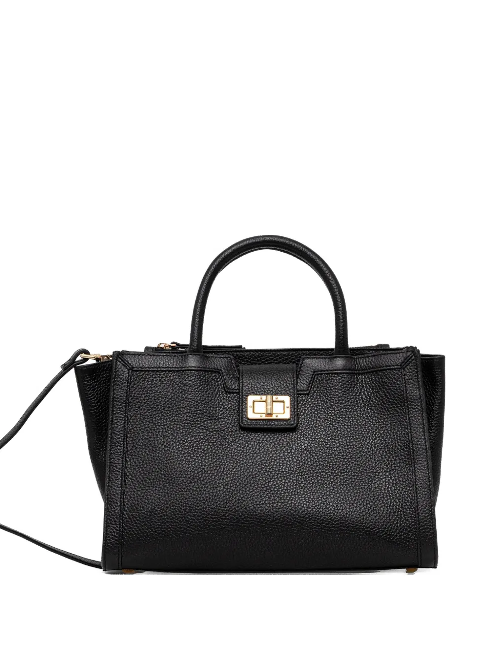 Geox Leonory Leather Tote Bag In Black