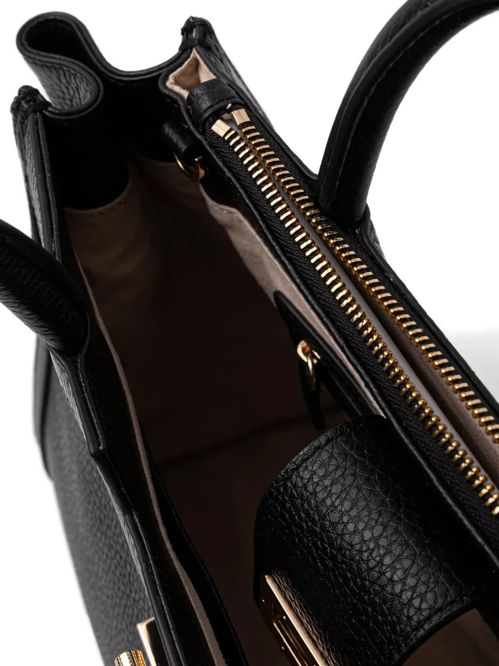 Geox Leonory Leather Tote Bag In Black