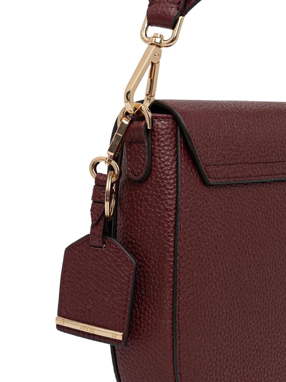 Geox Flavie Turn-lock Cross Body Bag In Burgundy