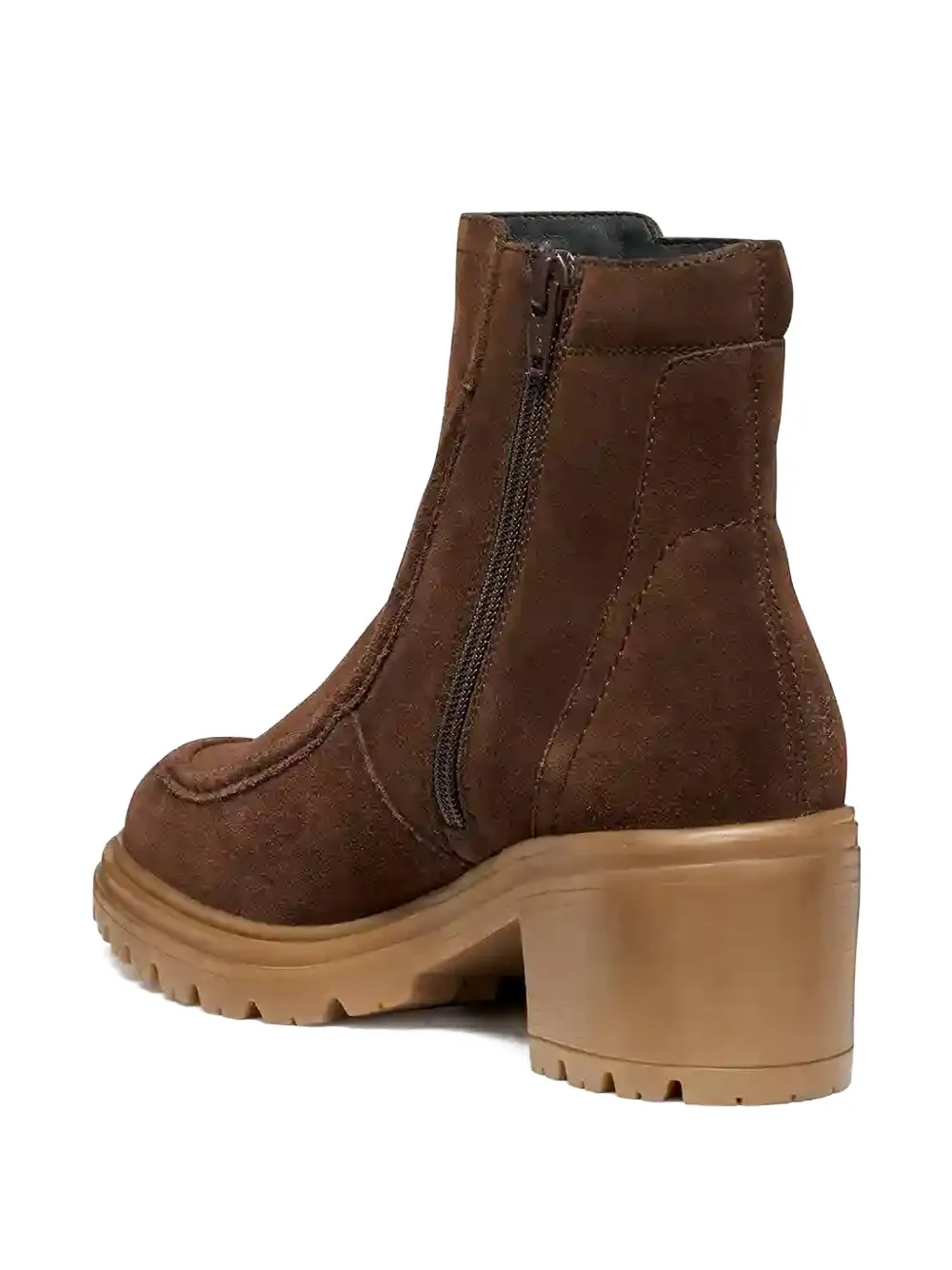 Geox Block-heel Zip-fastening Boots In Brown
