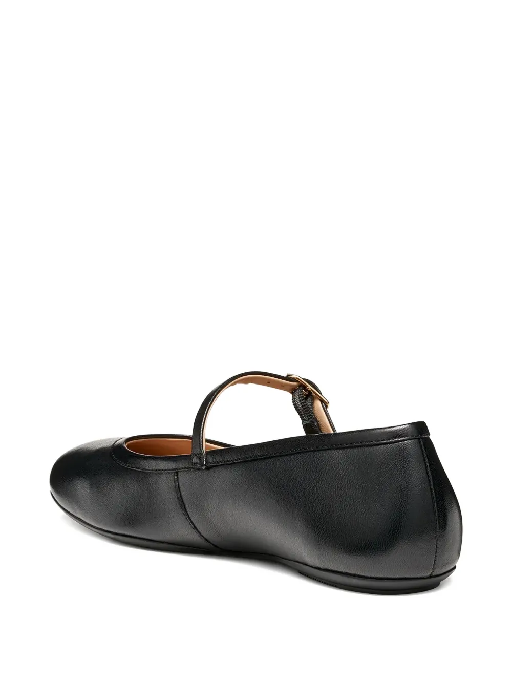 Geox Palmaria Buckle-strap Ballerina Shoes In Black
